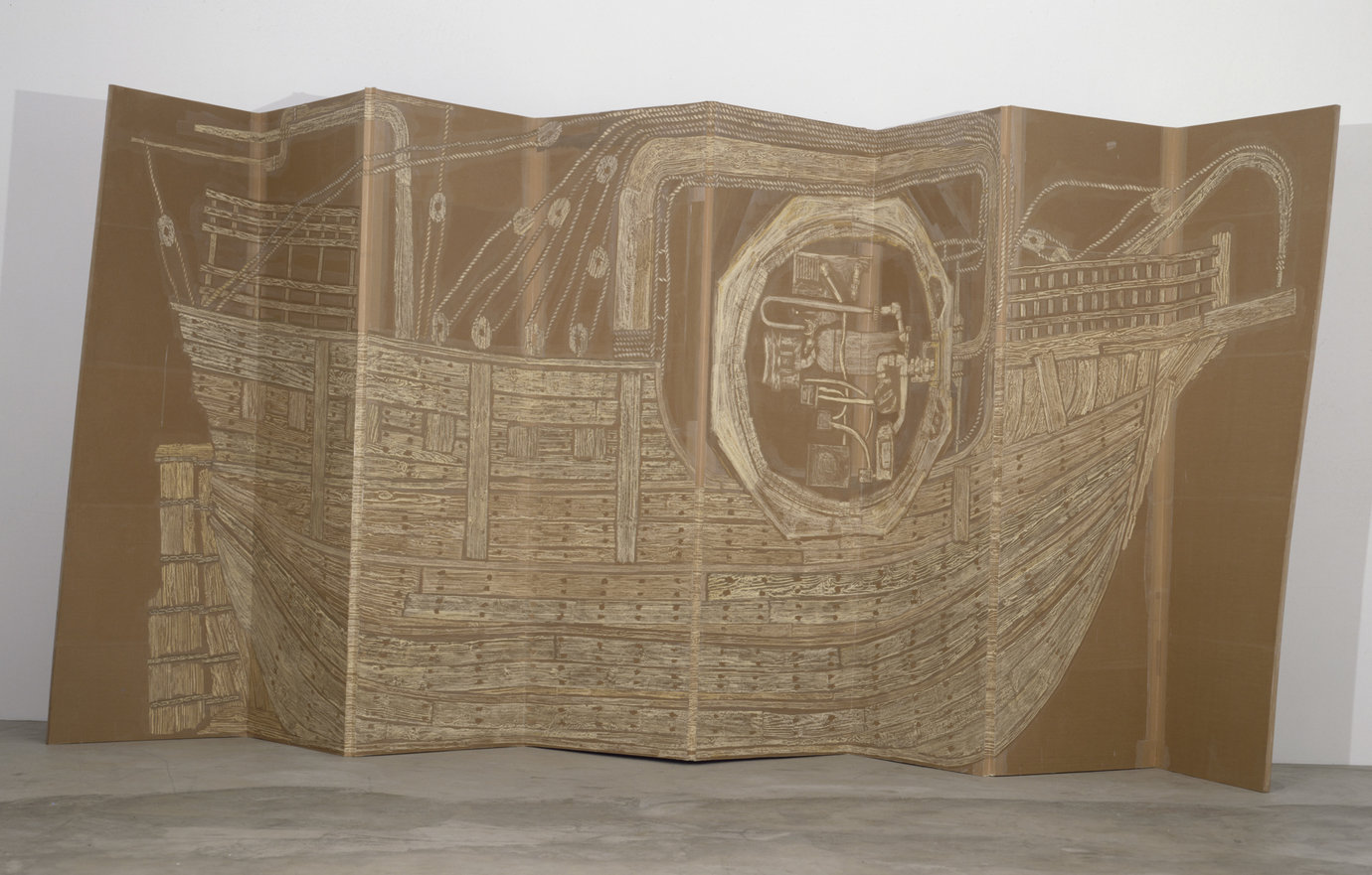 , 1998. Pastel, pollen and beeswax on paper on polystryene substrate, 8 panels each 11' 11-1/2" x 48" x 1-3/8" (364.5 cm x 121.9 cm x 3.5 cm); overall 11' 11-1/2" x 28' x 1-3/8" (364.5 cm x 853.4 cm x 3.5 cm).