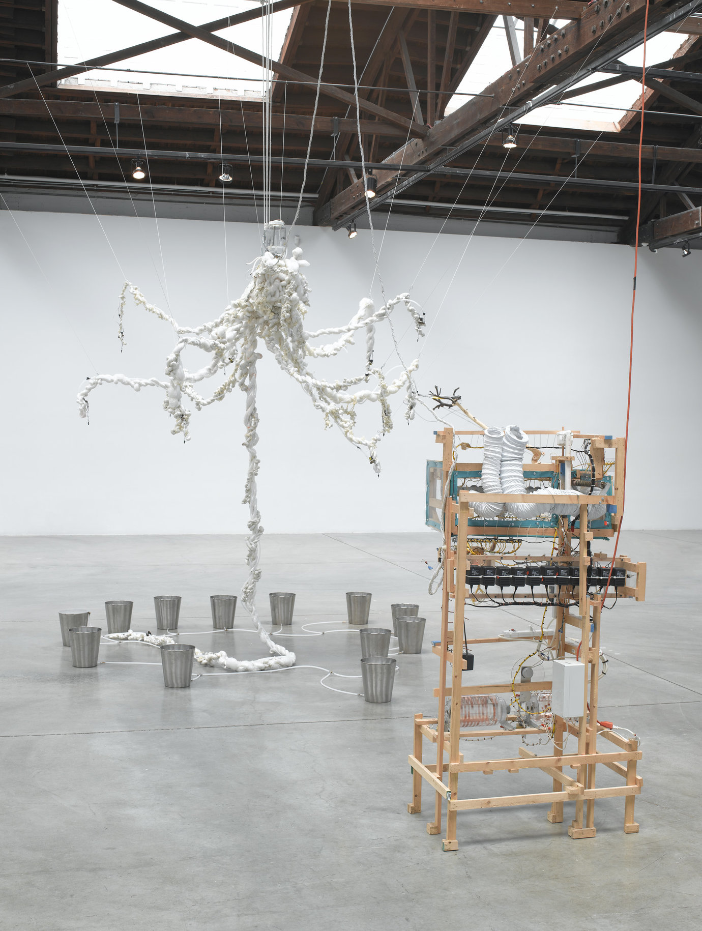 , 2002. Polythene, mechanical component and water, dimensions variable.
