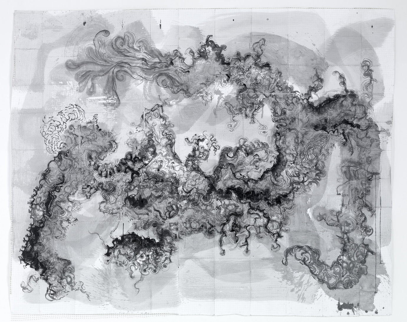 , 2007. Ink on paper over netting, 7' 8" x 9' 4" (233.7 cm x 284.5 cm).