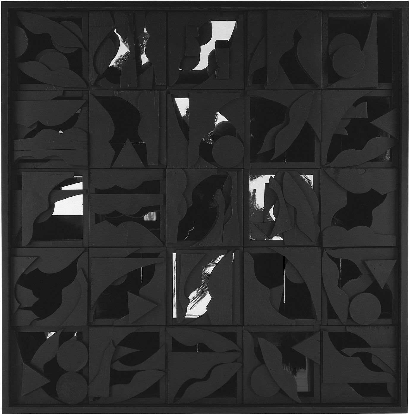 , 1964. Wood painted black with mirror, 49-3/4" x 49-3/4" x 10" (126.4 cm x 126.4 cm x 25.4 cm).