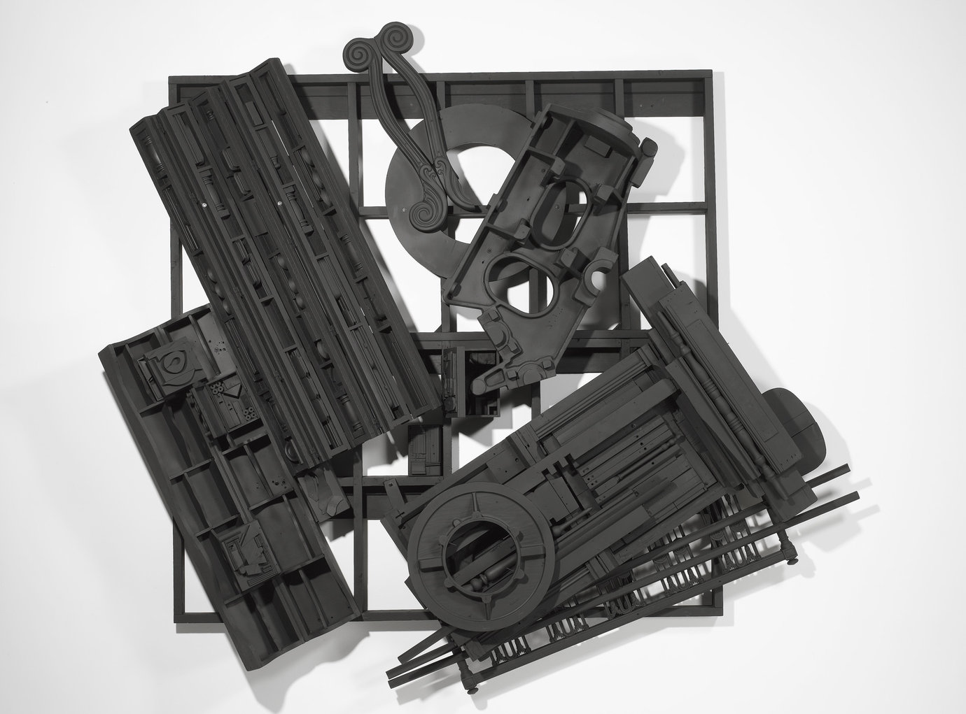 , 1985. Wood painted black, 9' 9" x 11' 7" x 1' 9" (297.2 cm x 353.1 cm x 53.3 cm).