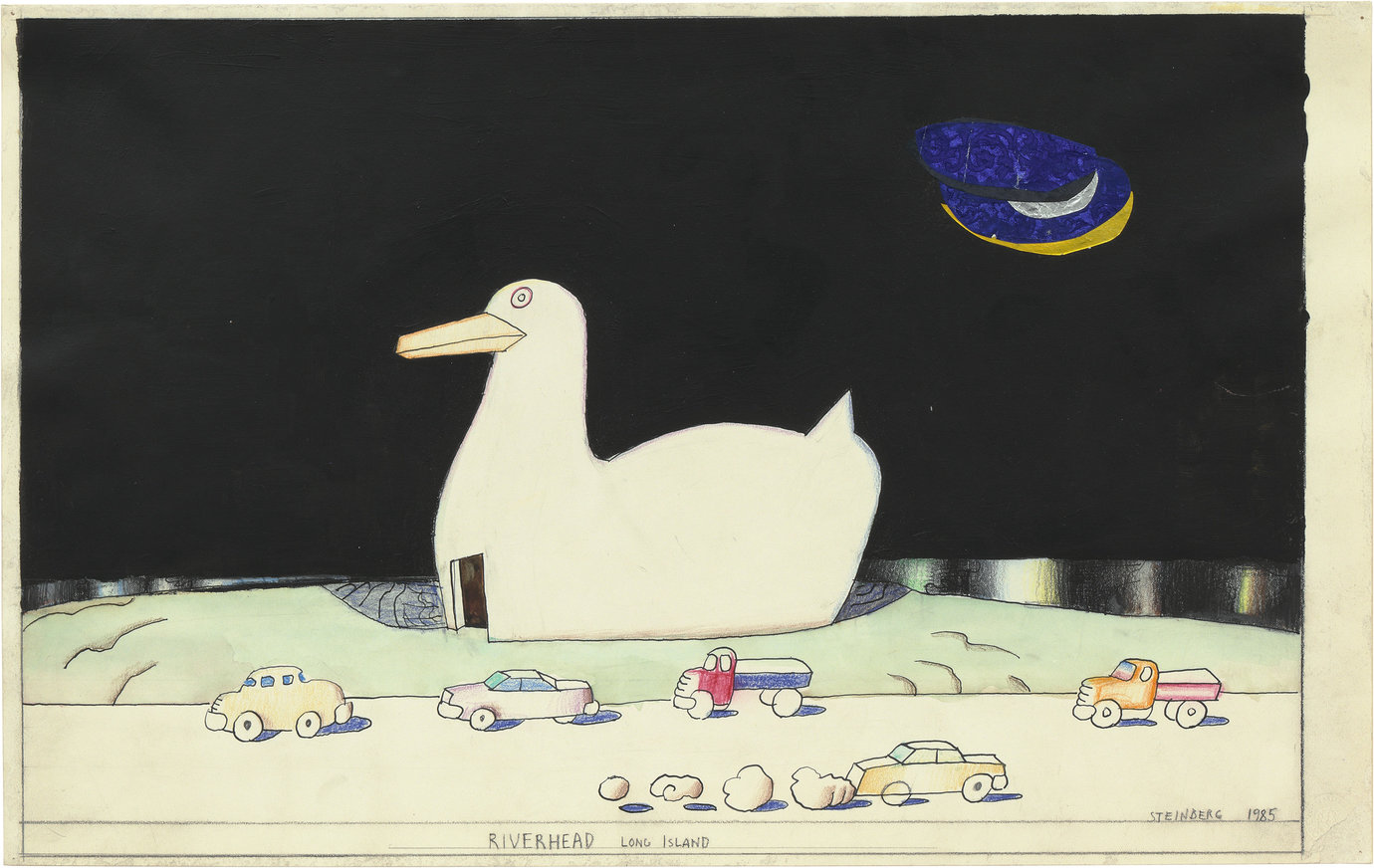 , 1985. Colored pencil, crayon, ink and watercolor on paper, 14-1/2" x 23" (36.8 cm x 58.4 cm).