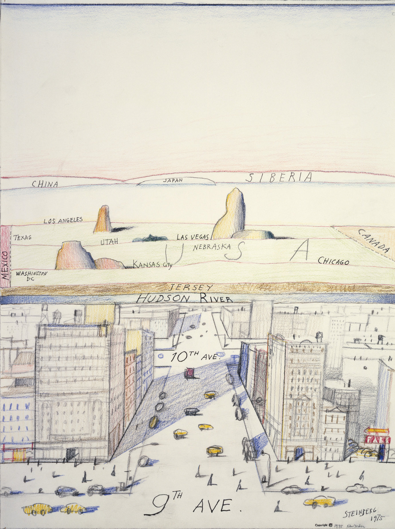 , 1975. Crayon and graphite on paper, 20" x 15" (50.8 cm x 38.1 cm).