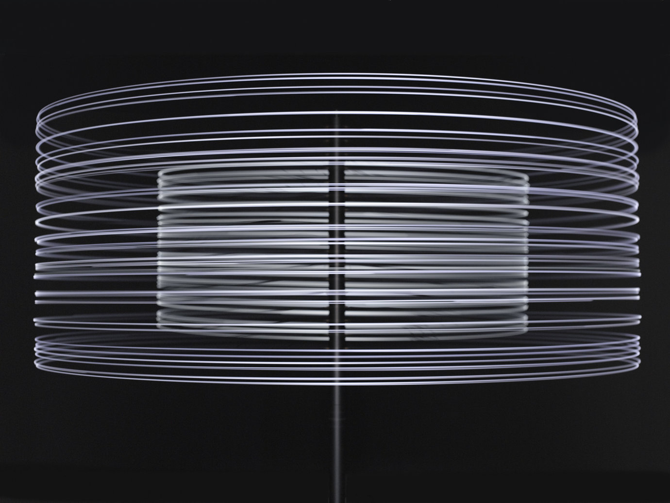 . Two steel posts, led lights and motor, 84-3/4" x 78" x 78" (215.3 cm x 198.1 cm x 198.1 cm) each.