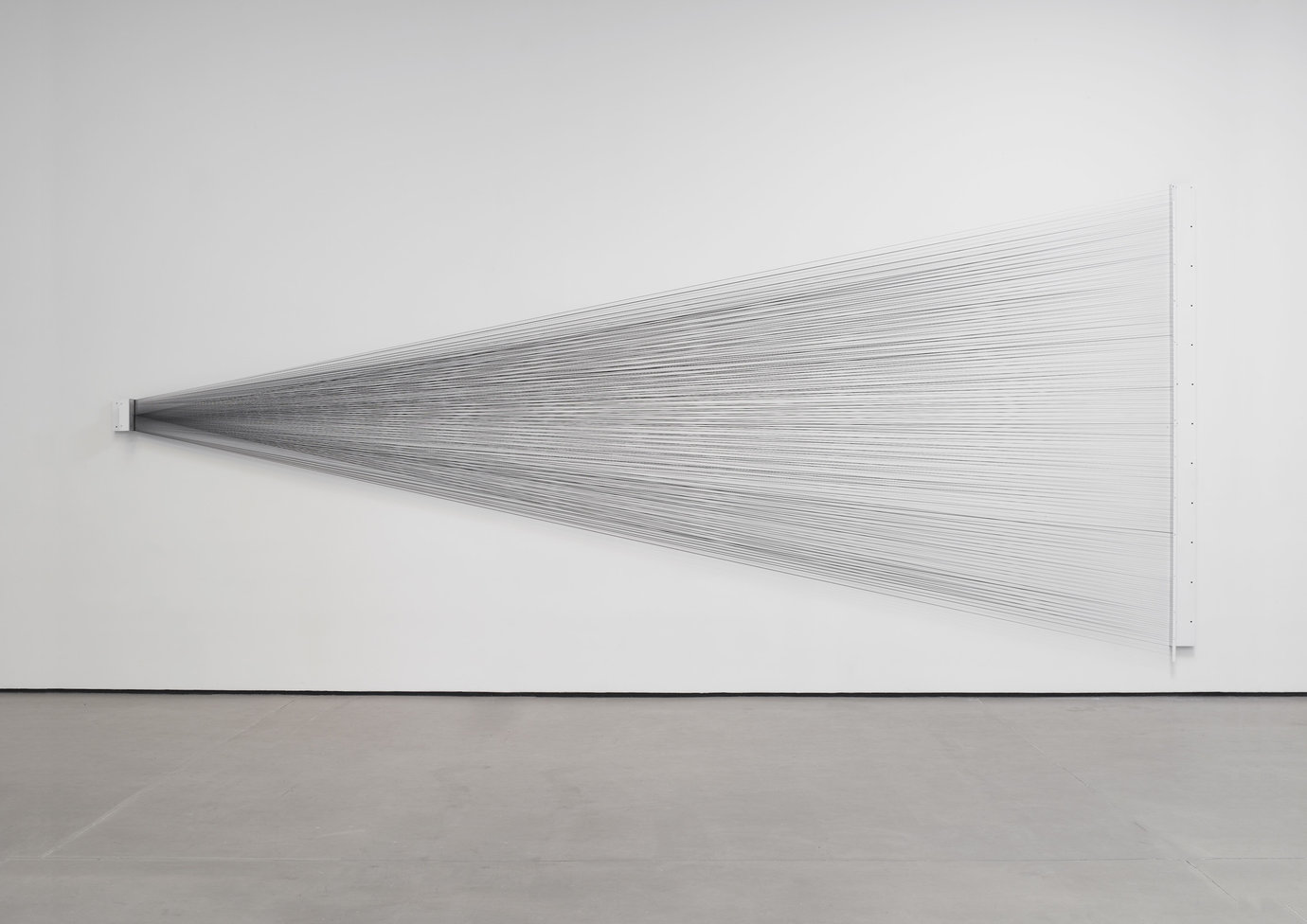 . Textile tape and aluminum brackets, 9' 9-1/4"x 23' x 7" (297.8 cm x 701 cm x 17.8 cm).