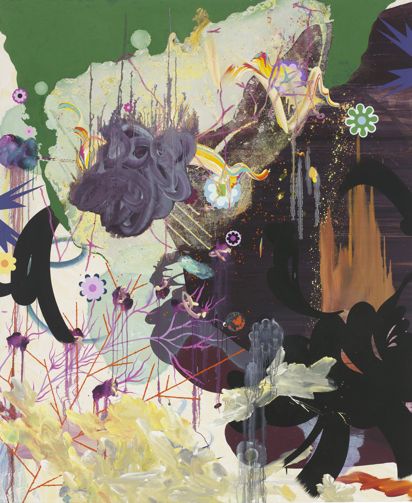 , 2006. Oil, acrylic and architect grass on canvas, 84" x 69" (213.4 cm x 175.3 cm).