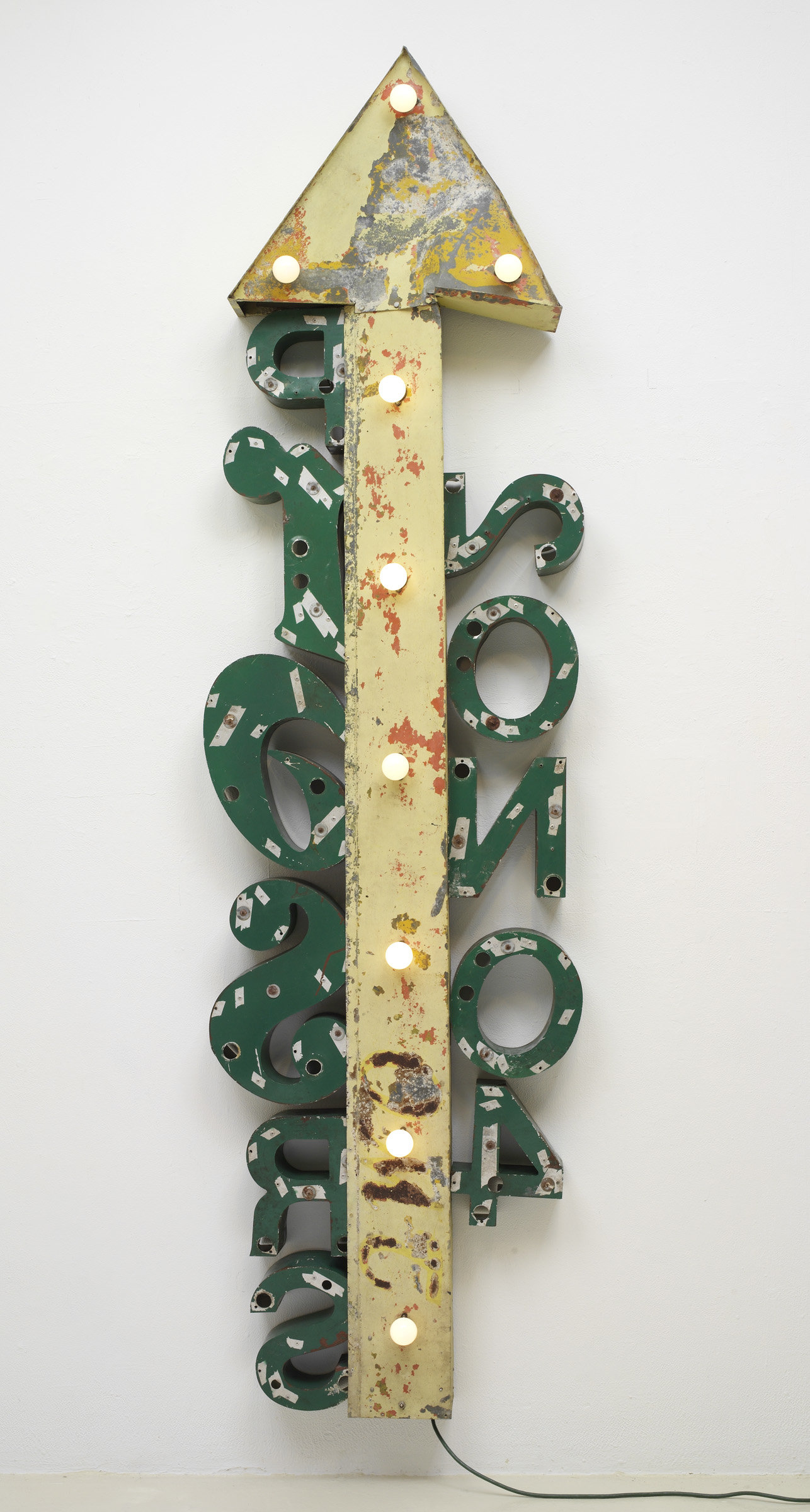 , 1992. Aluminum, steel, electric lights and timing device, 9' 9" x 2' 9" x 1' (297.2 cm x 83.8 cm x 30.5 cm).