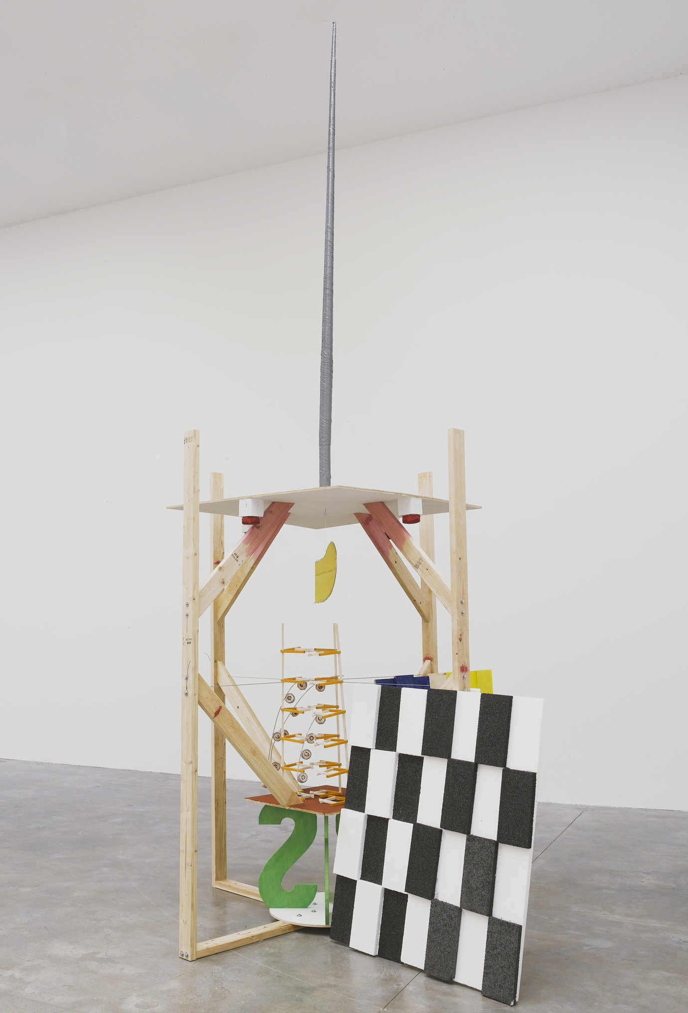 , 2011. Painted styrofoam, black gesso, acrylic, balsa wood with acrylic, aluminum wire, monofilament, 16' 6" x 92" x 92" (502.9 cm x 233.7 cm x 233.7 cm), overall dimensions variable.