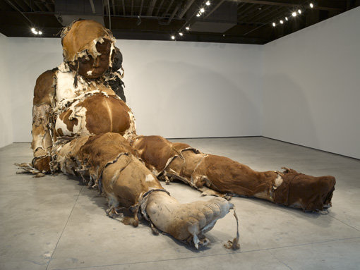 , 2008. Cowskin, steel, wood and polystyrene foam , 181 x 394 x 165 inches(460 x 1000 x 420 cm)     .