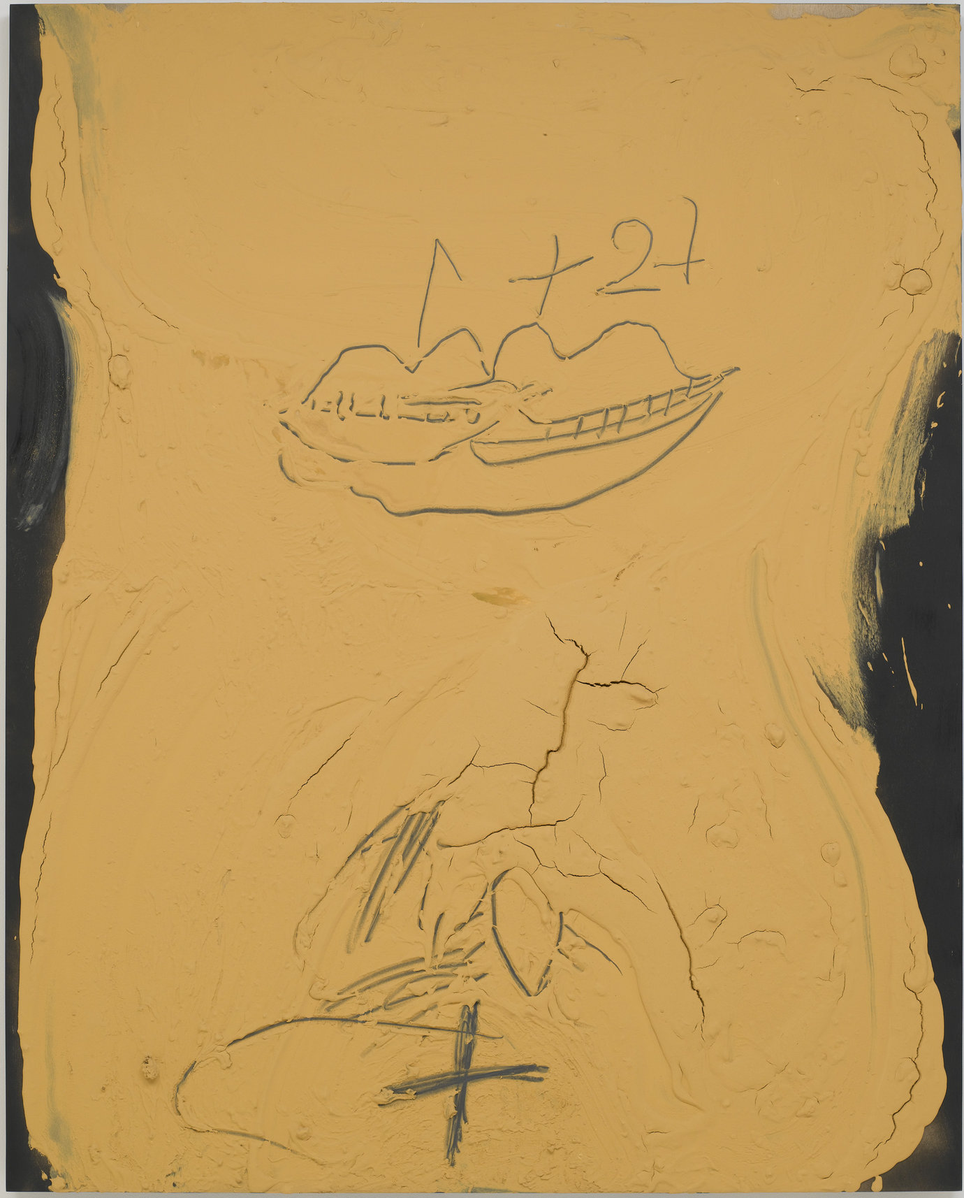 . Paint and pencil on wood, 63-3/4" x 51-1/8" (162 cm x 130 cm).