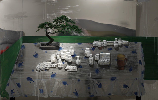, 2010 . Stainless steel plate, fiber glass, oil paint, acrylic , 55-1/8" x 86-5/8" (140 x 220 cm).