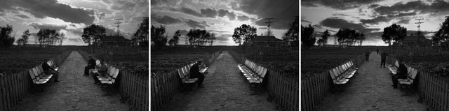. Color photograph, 150 x 600 cm (triptych).