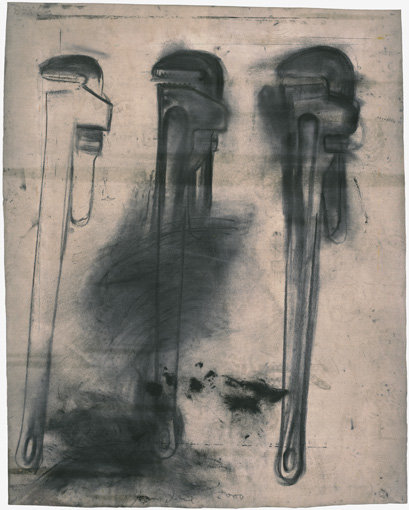 , 2000. Charcoal on etching felt, 51-3/4 x 41-3/4" (131.4 x 106 cm), irregular.