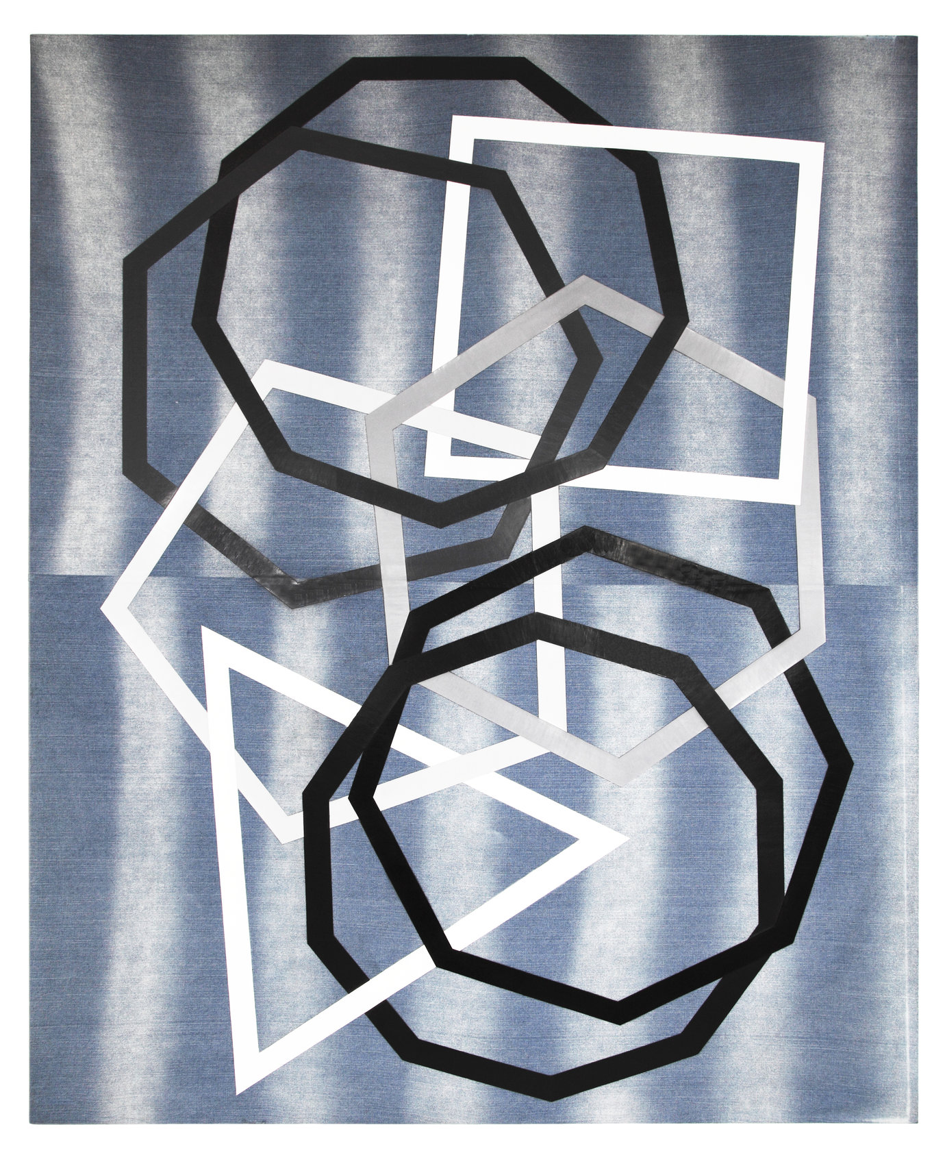 . Acrylic on denim, 250 x 200 x 8 cm, 2012.