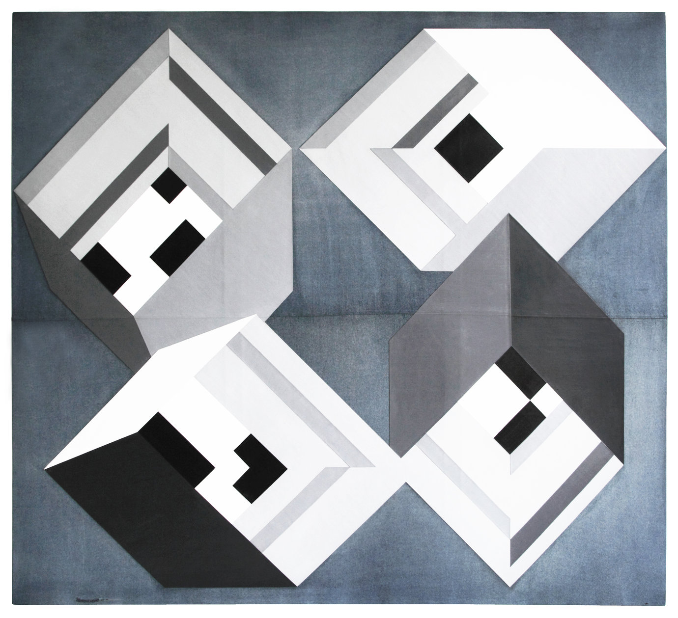 . Acrylic on denim, 200 x 222 x 8 cm, 2012.