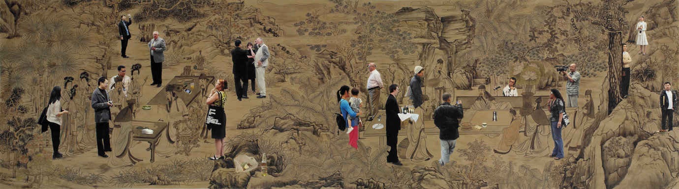 , 2007. Ink, color, and digital photograph on rice paper, 177 x120cm.