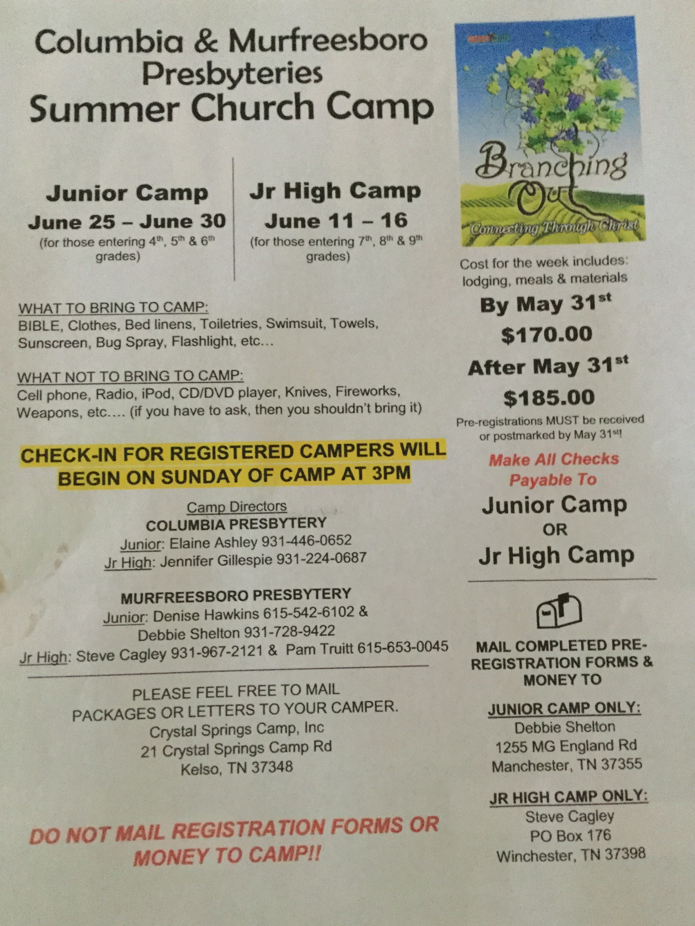 Junior and Junior High Camps