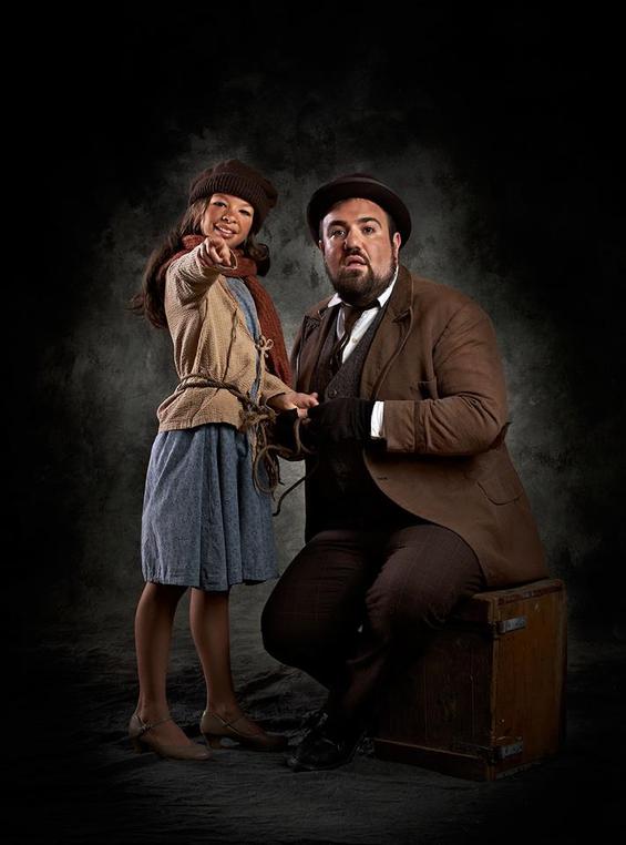 Adam Shapiro as Tateh and Julia Deluzio as his daughter; photo by Matt McKee Photography
