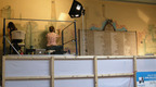 Wall Art Restoration underway at the Vilna Shul