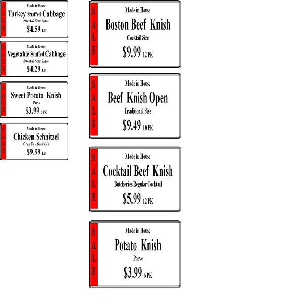 THE BUTCHERIE OF BROOKLINE SPECIAL IN HOUSE SALE