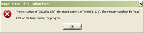 iexplore Error