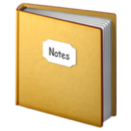 notebook with decorative cover emoji