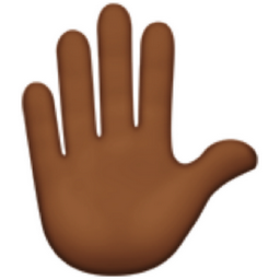raised hand: medium-dark skin tone emoji