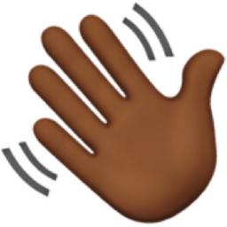 waving hand: medium-dark skin tone emoji