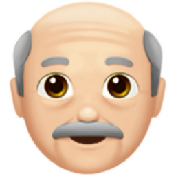 old man: light skin tone emoji