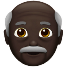 old man: dark skin tone emoji