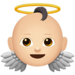 baby angel: light skin tone emoji
