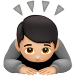person bowing: light skin tone emoji