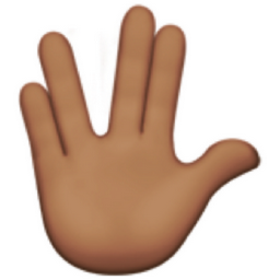 vulcan salute: medium skin tone emoji