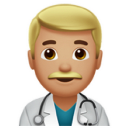 man health worker: medium-light skin tone emoji