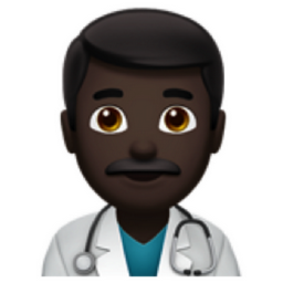 man health worker: dark skin tone emoji