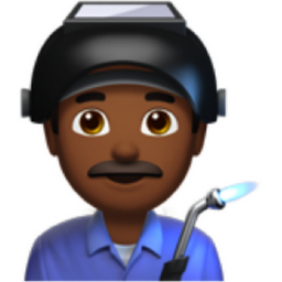 man factory worker: medium-dark skin tone emoji