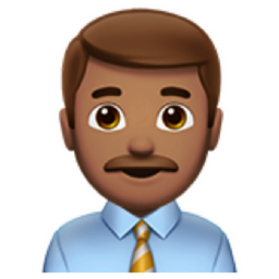 man office worker: medium skin tone emoji