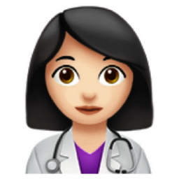 woman health worker: light skin tone emoji