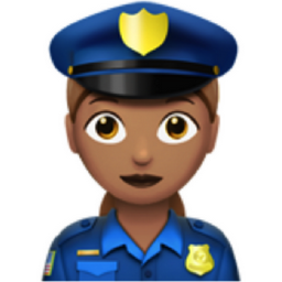 woman police officer: medium skin tone emoji