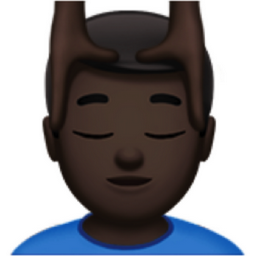 man getting massage: dark skin tone emoji