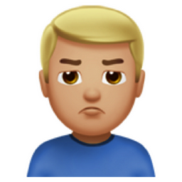 man pouting: medium-light skin tone emoji