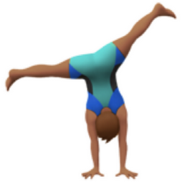 man cartwheeling: medium skin tone emoji