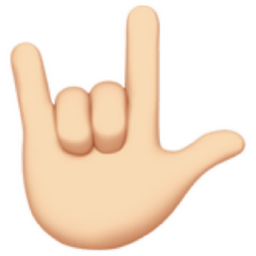 love-you gesture: light skin tone emoji