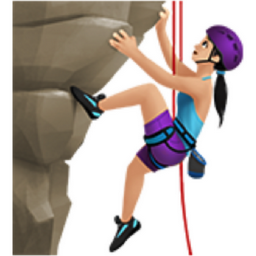 woman climbing: light skin tone emoji