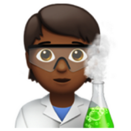 scientist: medium-dark skin tone emoji