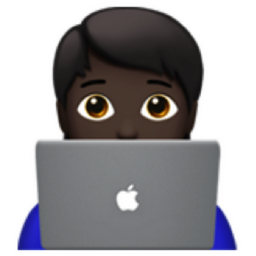 technologist: dark skin tone emoji