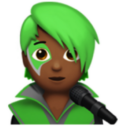 singer: medium-dark skin tone emoji