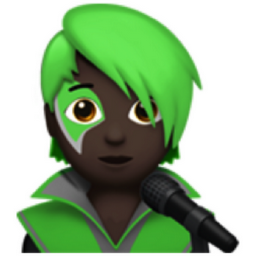 singer: dark skin tone emoji