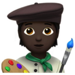 artist: dark skin tone emoji