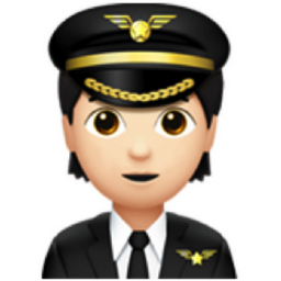 pilot: light skin tone emoji